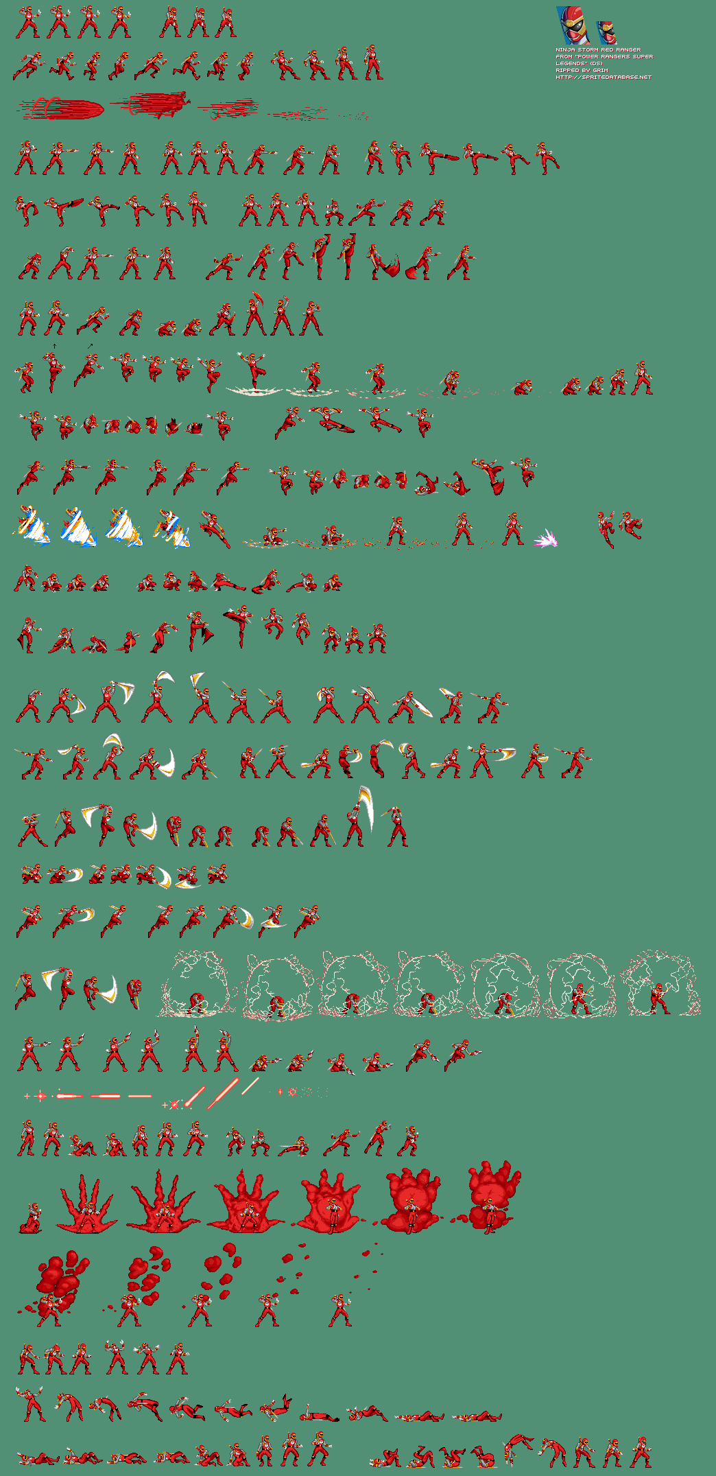 Red Ninja Storm Ranger Sprite Sheet by TotallyNotIncina on DeviantArt
