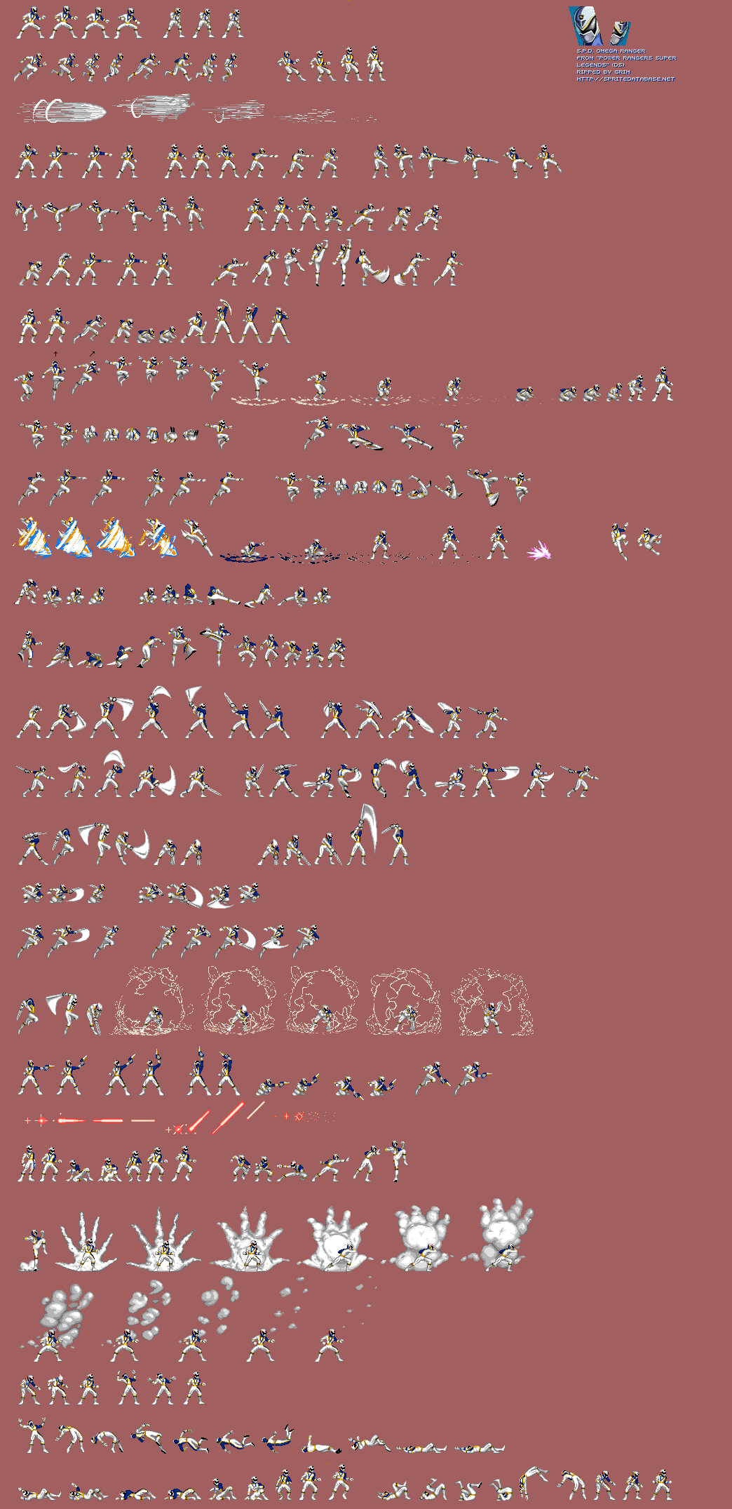 SPD Omega Ranger Sam Sprite Sheet by TotallyNotIncina on DeviantArt