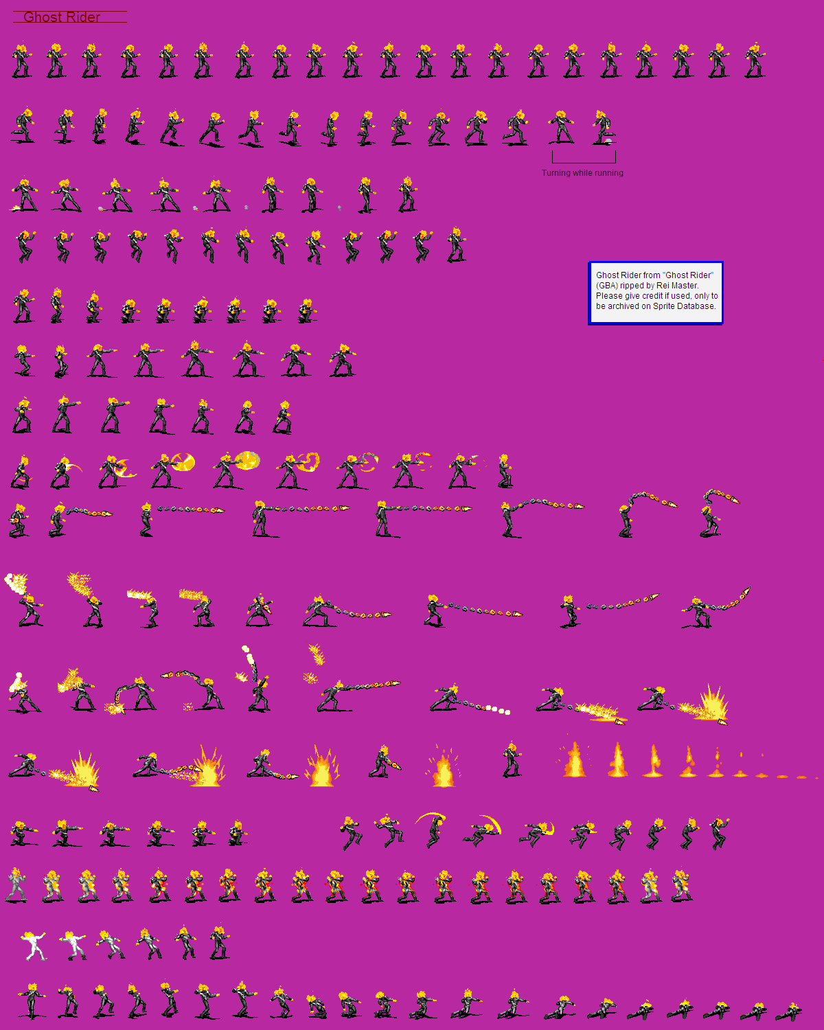 2007 Ghost Rider Sprite Sheet by TotallyNotIncina on DeviantArt