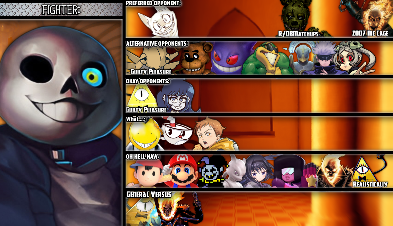 Sans MU Tier List by zalgo9997 on DeviantArt