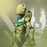 Female Spartan IV eva armor whit background