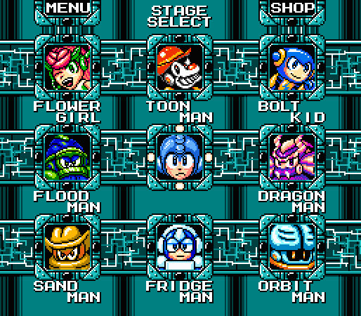 Mega Man Fangame: Stage select by Cyberguy64 on DeviantArt