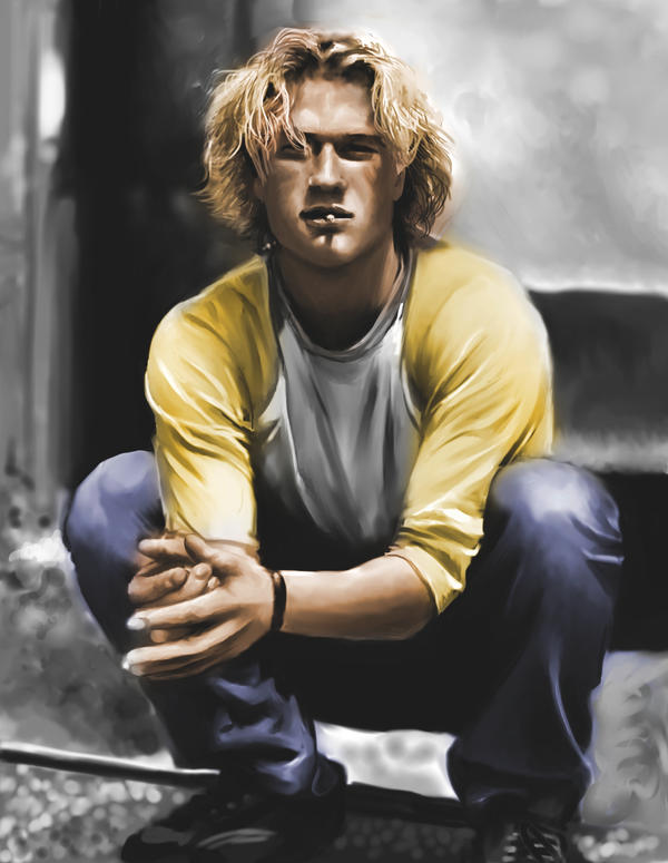 Heath Ledger painting + color