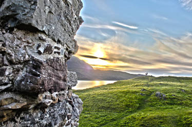 Sunset on Highlands castle