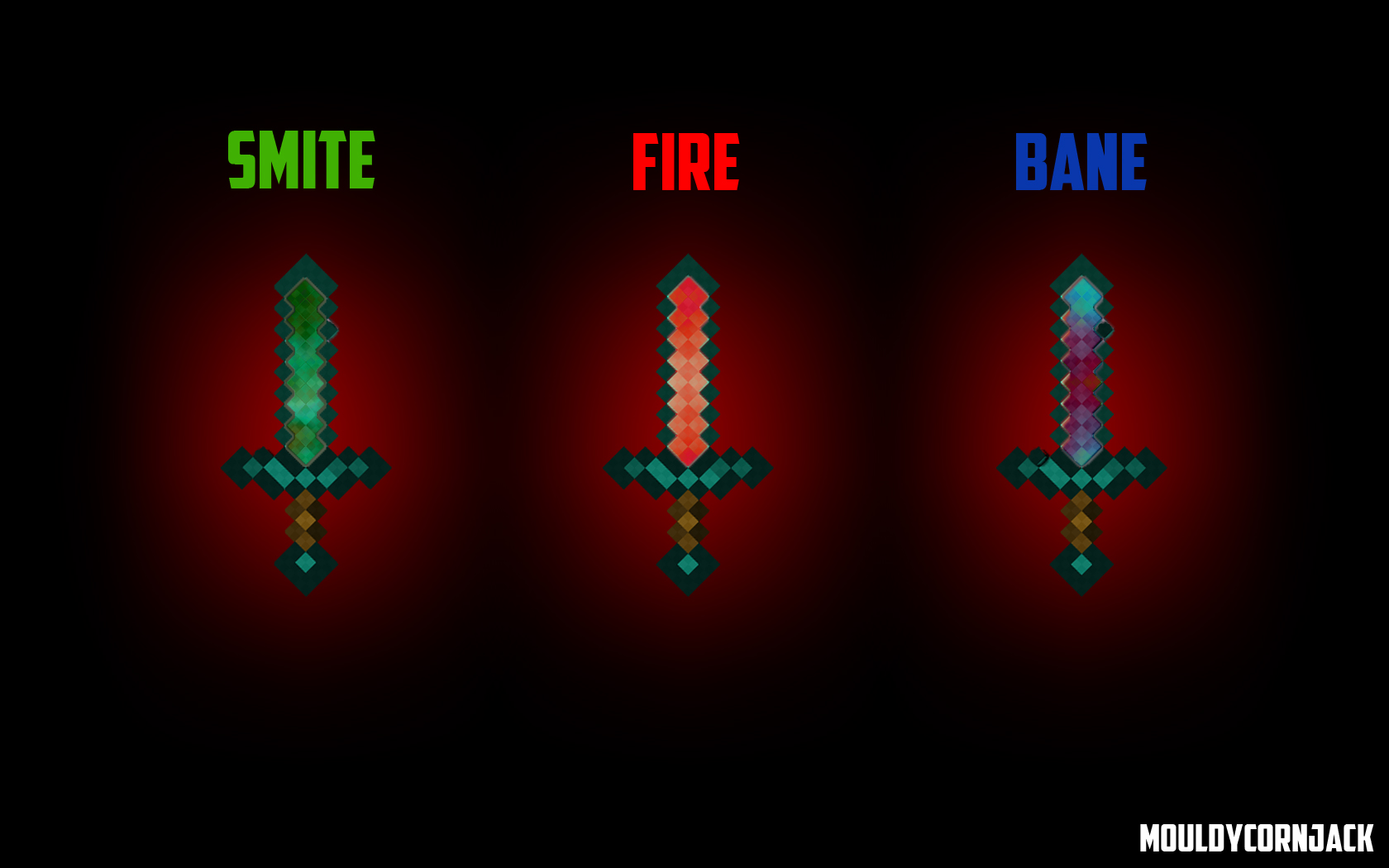 Minecraft enchanted swords by Mouldycornjack on DeviantArt