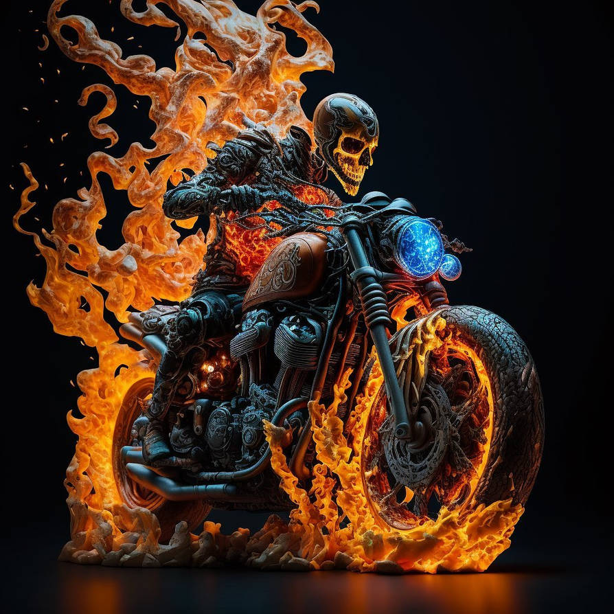 Demon Rides Bike Demon skeleton in bike by RATUL-ART on DeviantArt