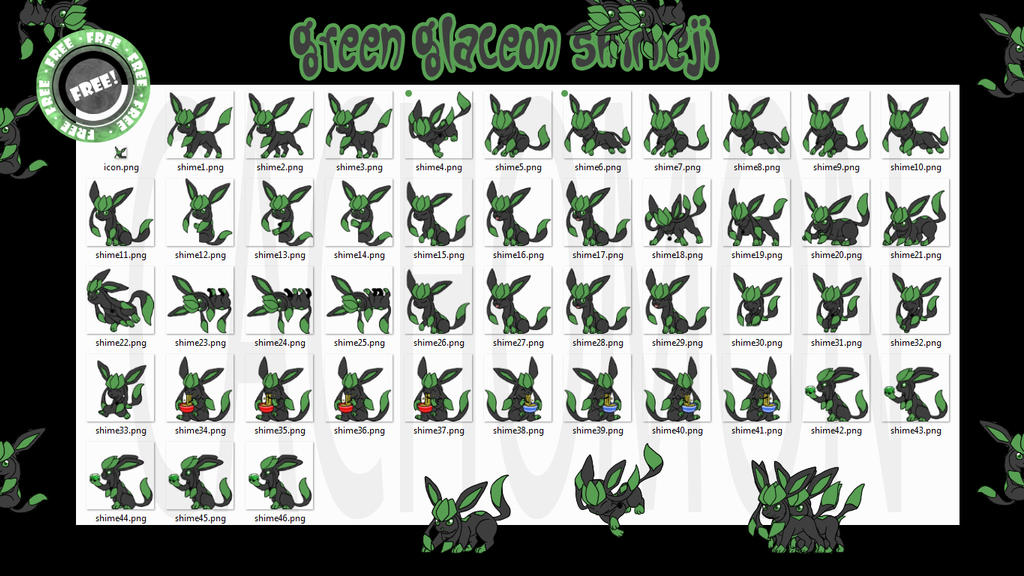 Green Glaceon Shimeji +FREE+