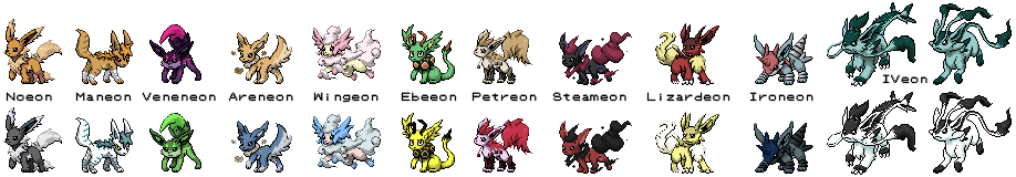 Cachomon's Eeveelution Sprites + Shiny