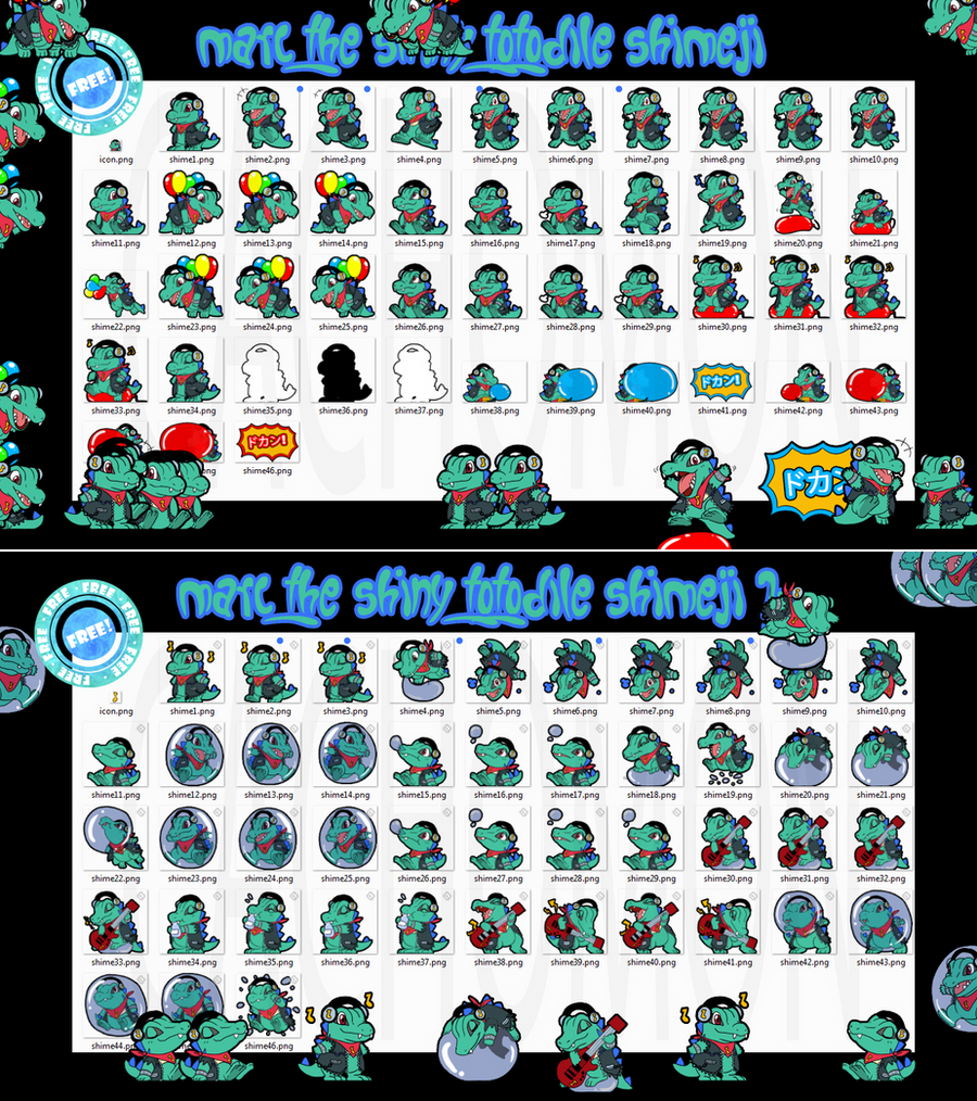 Marc the Shiny Totodile Shimeji +FREE+