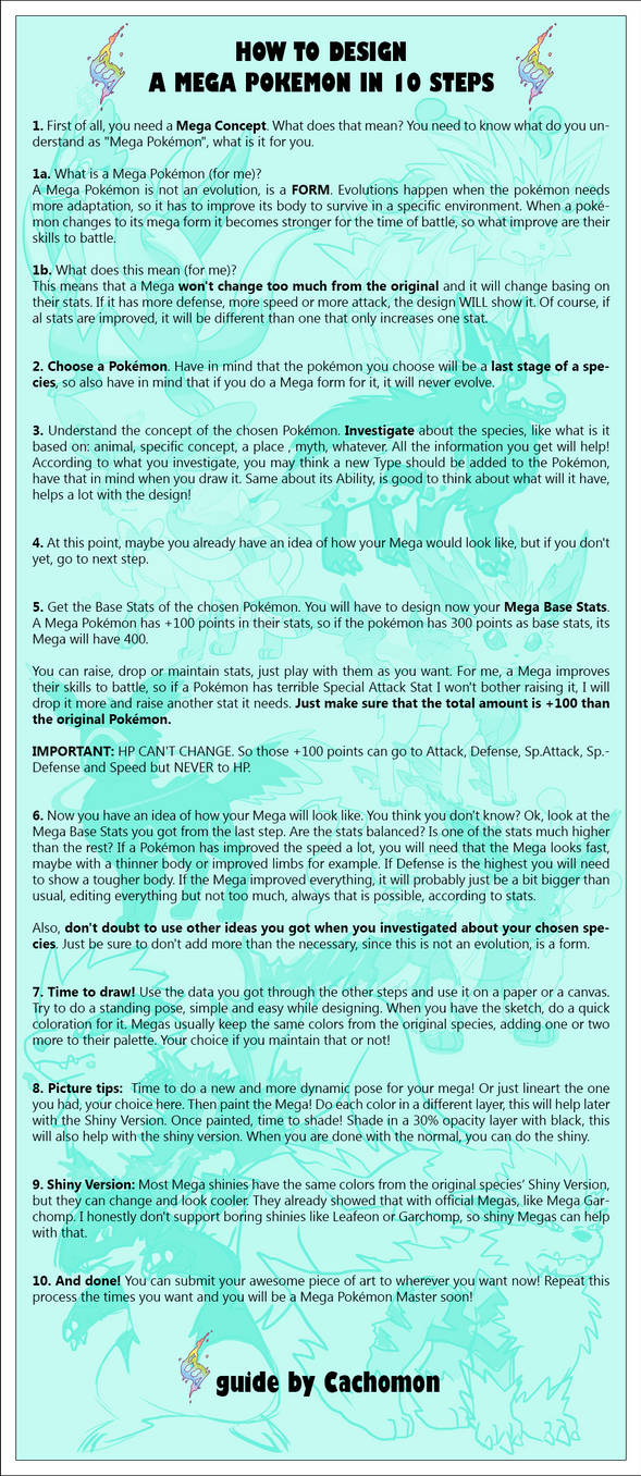 +How to design a Mega Pokemon in 10 steps+ by Cachomon on DeviantArt