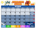 Ryuunu Events Calendar - October 2016 by Cachomon