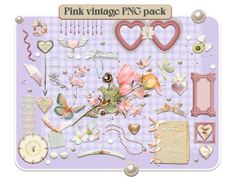 50+ PINK VINTAGE PNG PACK