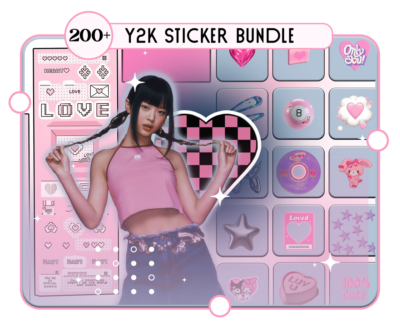 Y2K Stickers Illustration Set - Design Cuts