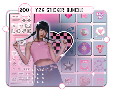 200+ Y2K STICKERS BUNDLE | PNG PACK