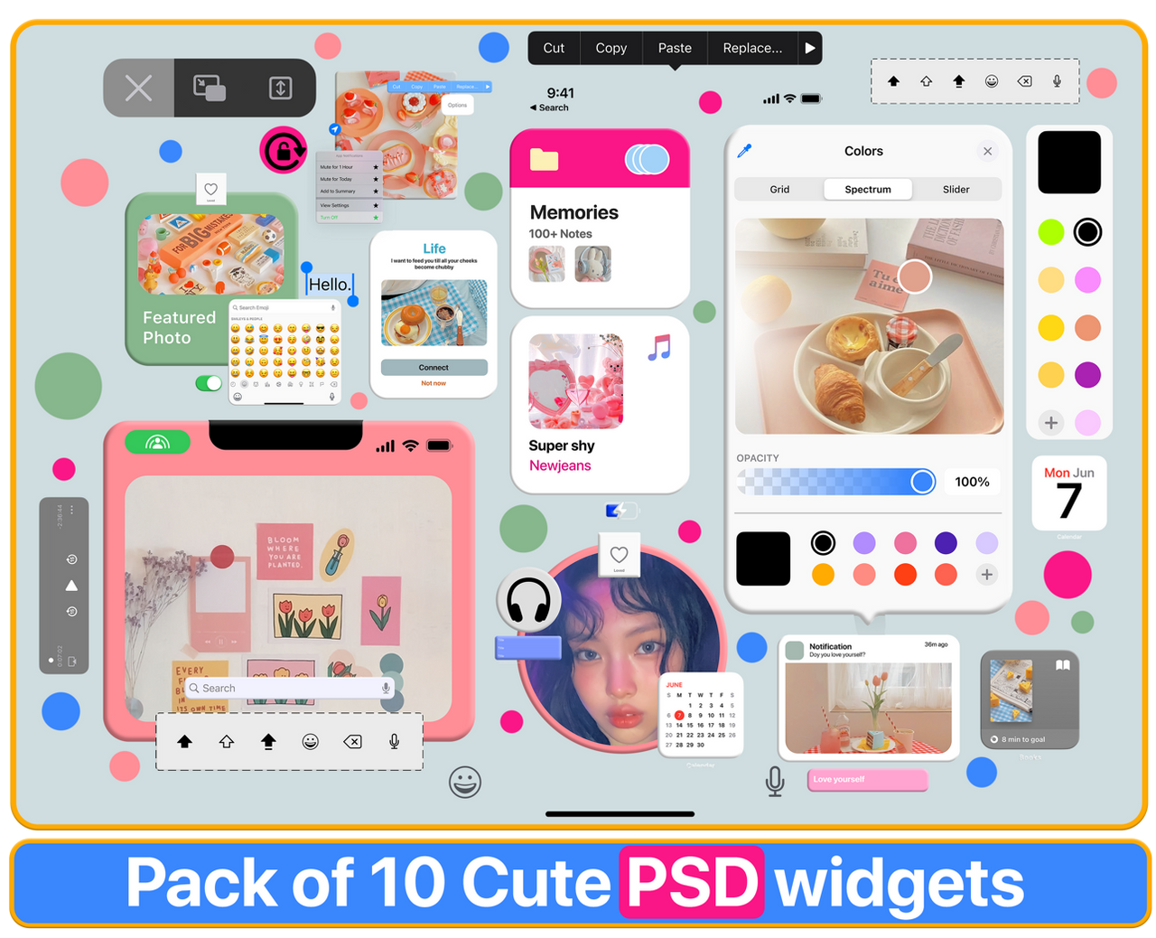 pack of 10 Cute PSD Widget templates by chimiyaa on DeviantArt