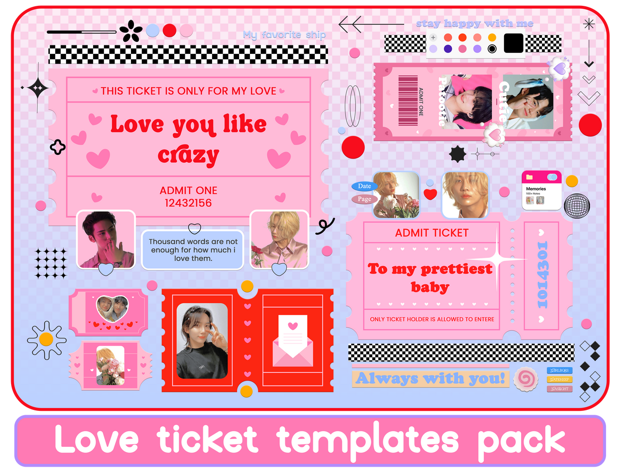 4 LOVE TICKET PSD TEMPLATES PACK by chimiyaa on DeviantArt
