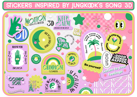 FREE 30+ stickers inspired by Jungkook's song - 3D