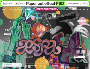 PAPER CUT EFFECT PSD AND ACTION