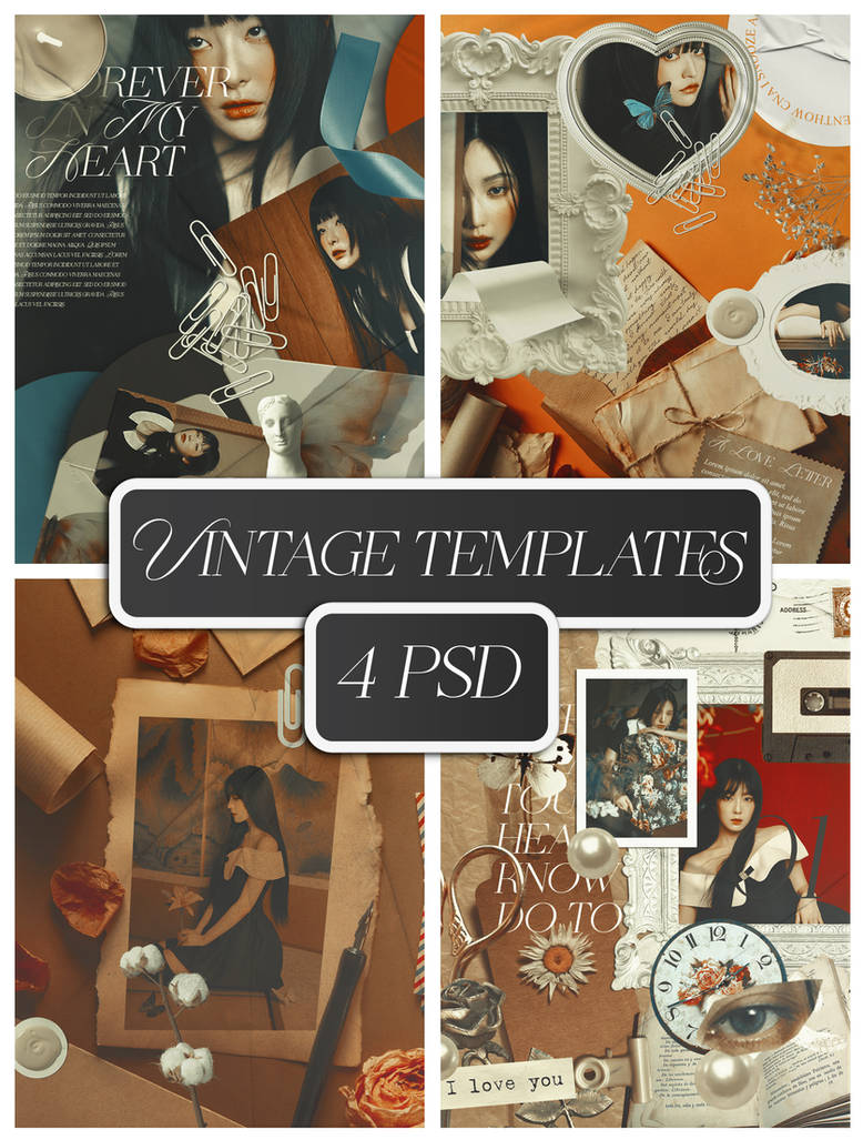 4 Vintage PSD Templates pack by chimiyaa on DeviantArt