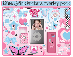 20+ cute pink stickers overlays pack