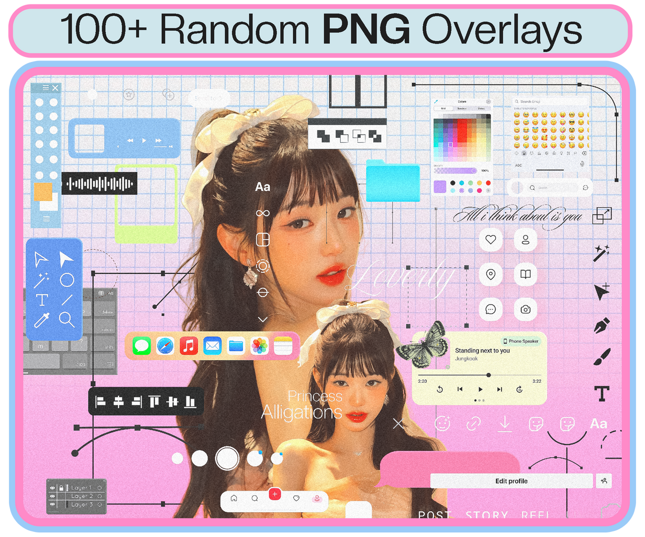 100+ RANDOM PNG OVERLAYS PACK