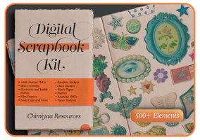 Free Digital scrapbook Kit | 500+ Elements Pack