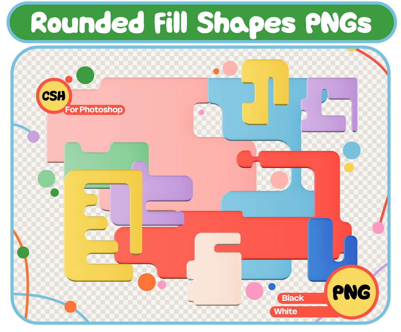 Free Rounded Fill Shapes PNG + CSH for Photoshop by chimiyaa on DeviantArt
