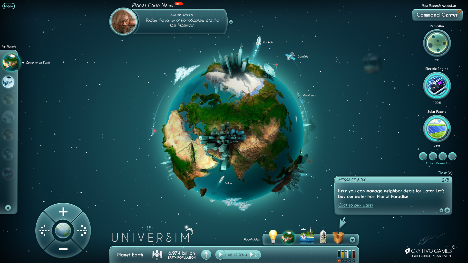 The Universim Game UI Concept