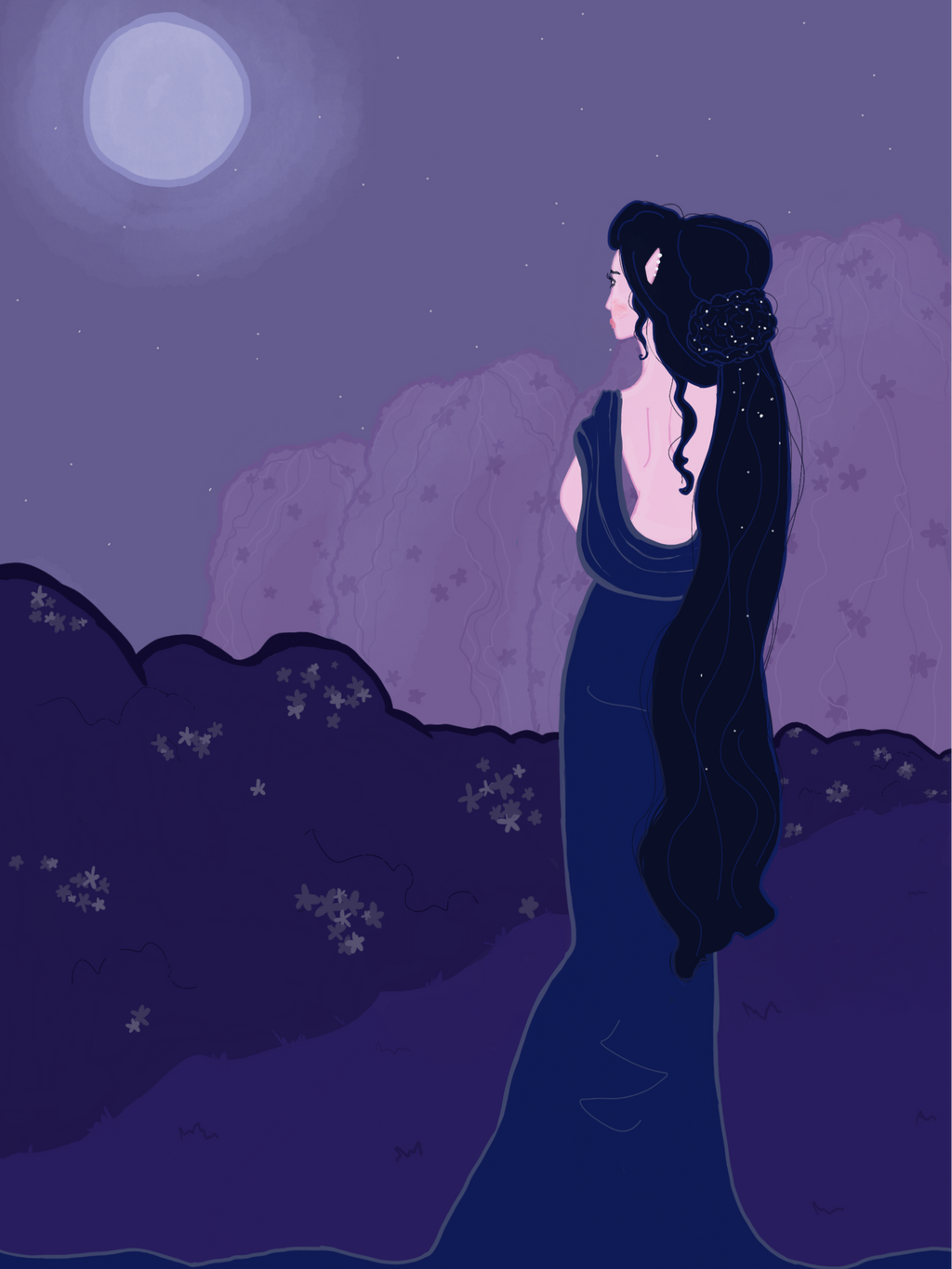 Arwen In The Moonlit Garden By Sadlittledrawings On Deviantart