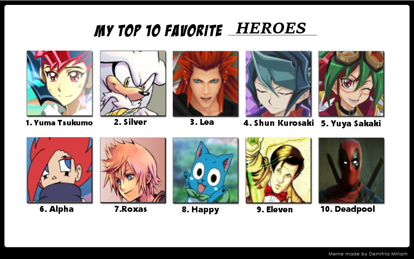 My Top 10 Favorite Heroes.