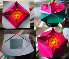 Origami flower box