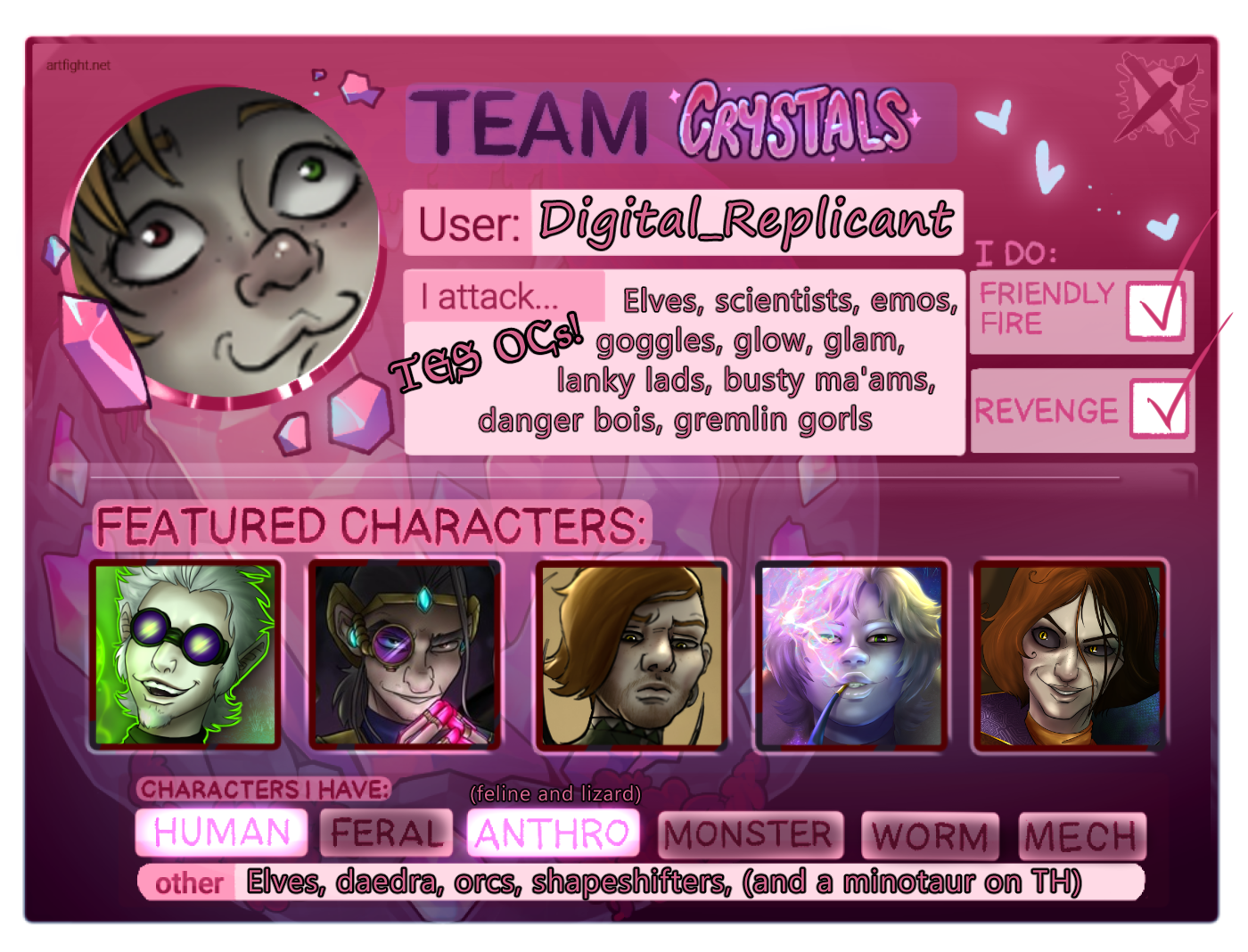 Art Fight 2025 Team Crystals by FoolishHearts on DeviantArt