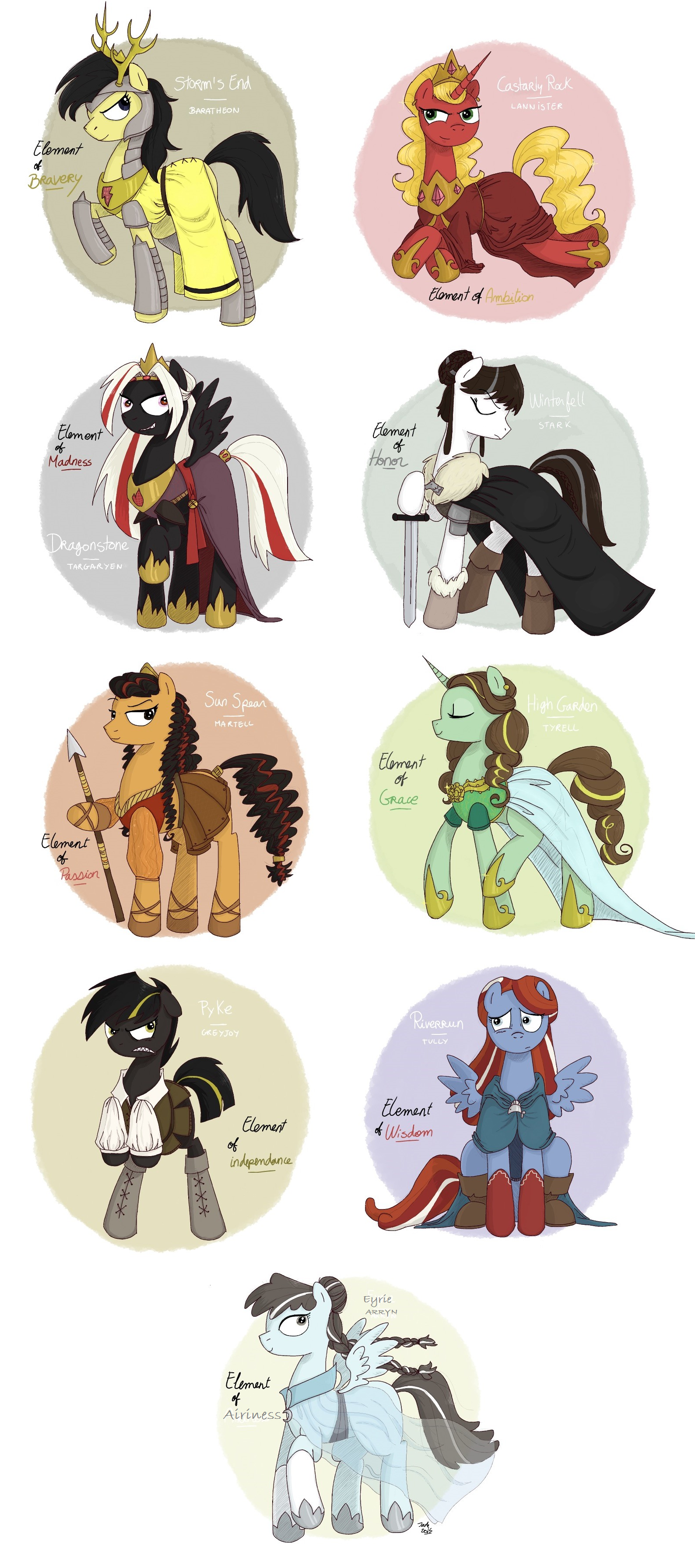 GoT Houses As Ponies : Mane 9 ?