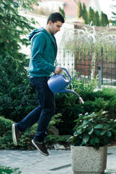 Watering the plants