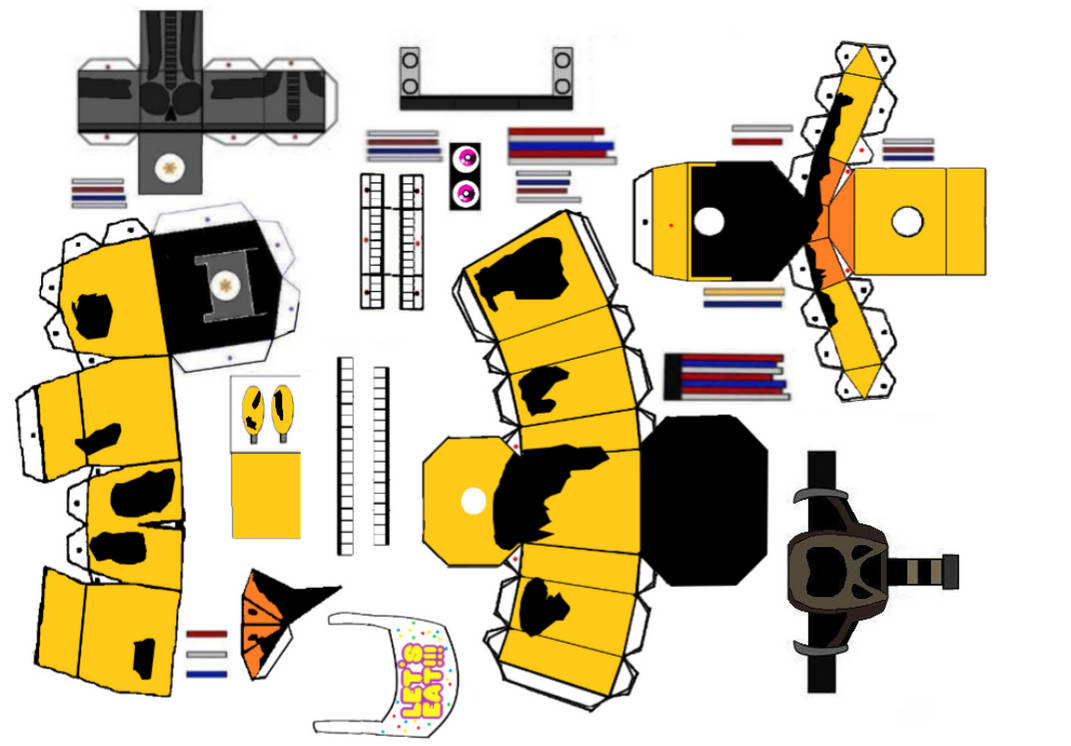 Withered Spring Chica Papercraft 1/3 by VincintAfton on DeviantArt