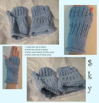 Fingerless Gloves | Sky | For sale! by knittinginspiration