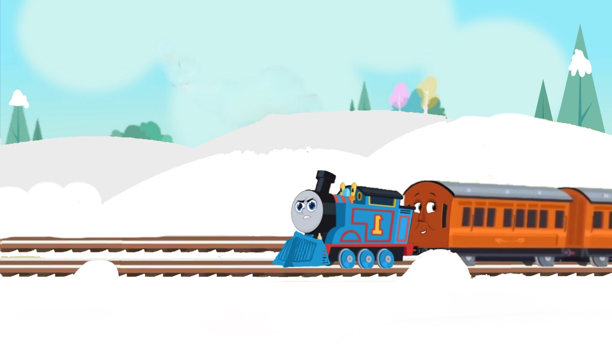 All Engines Go edit of Thomas in the snow by technohedgehog47 on DeviantArt