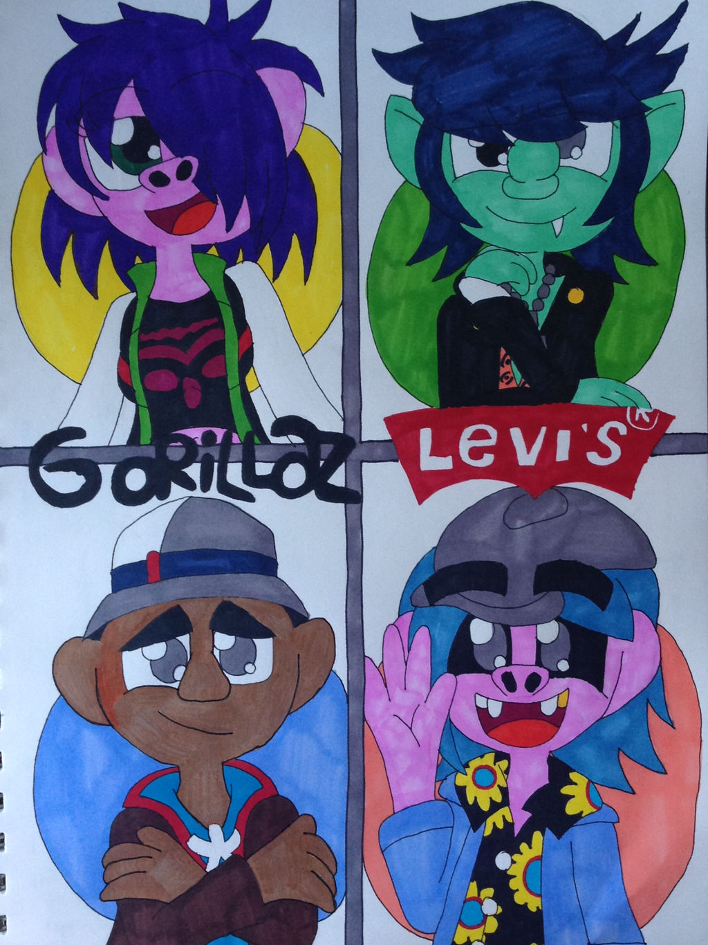 Gorillaz X Levi's by puresthope125 on DeviantArt