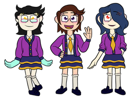 Puppet Precure in their school uniform