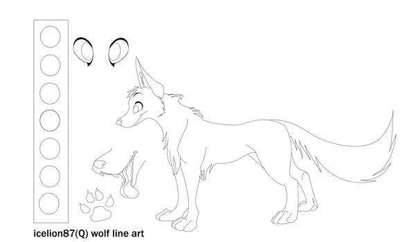 free wolf line art