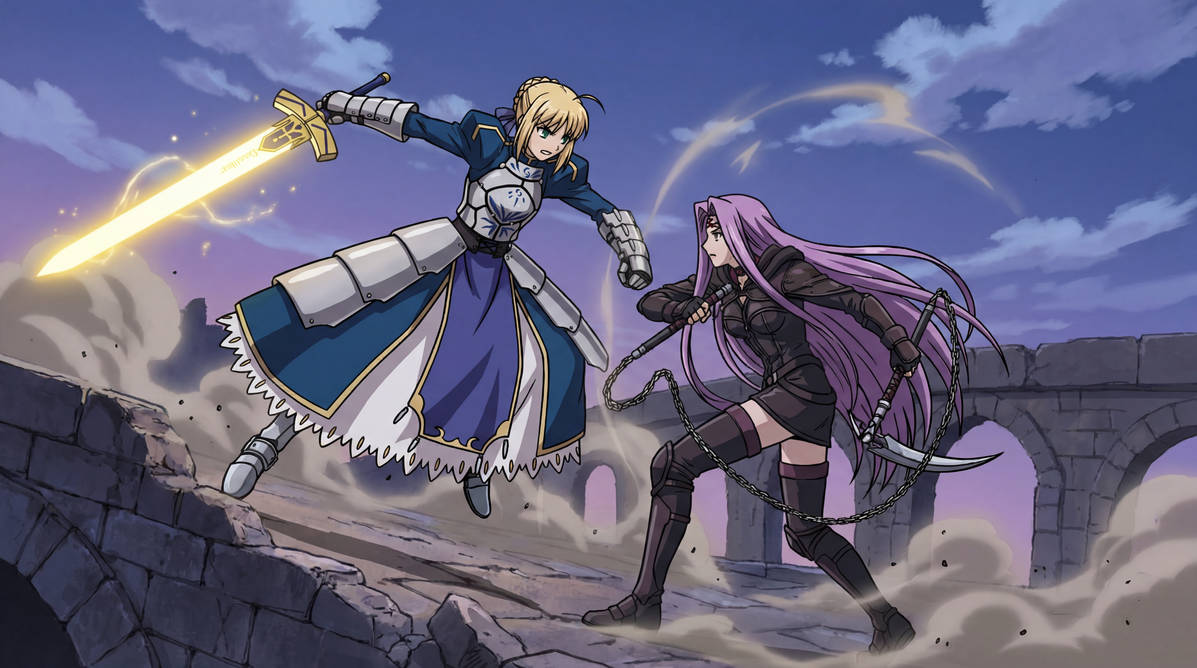 Saber Vs Rin Saber fighting rin (5847363) by saberfsk on DeviantArt