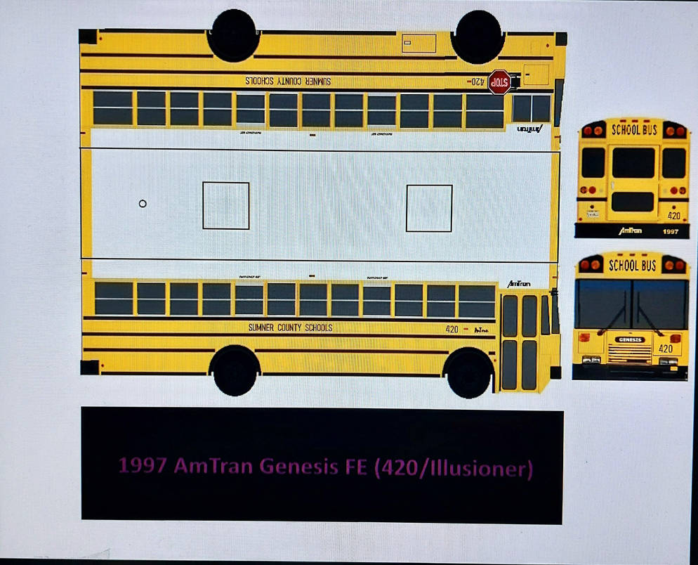 1997 AmTran FE (420/Illusioner) papercraft by BusDriver2086 on DeviantArt