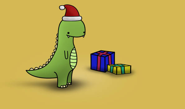 Christmas dinosaur ._.