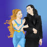 Sigyn and Loki in gala clothes
