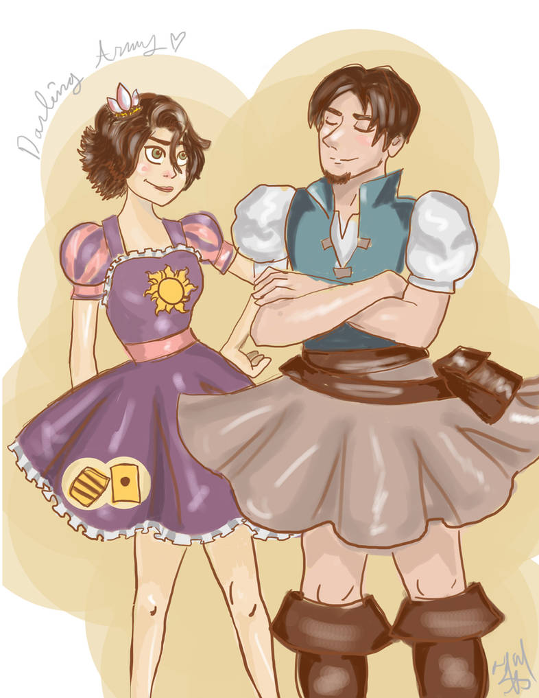 Darling Army Art Contest: Flynn and Rapunzel by DaniBones on DeviantArt