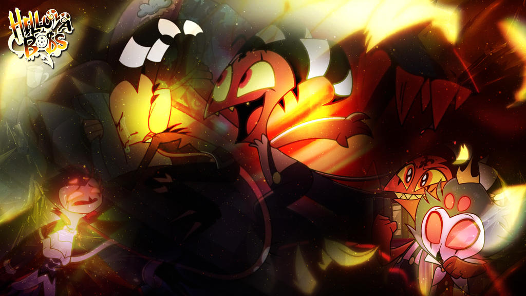 Helluva Boss Stolas and Blitzo Wallpaper (1080p) by KyoshiTheBrony on