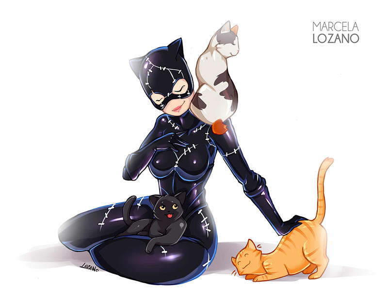 Catwoman and her kittens