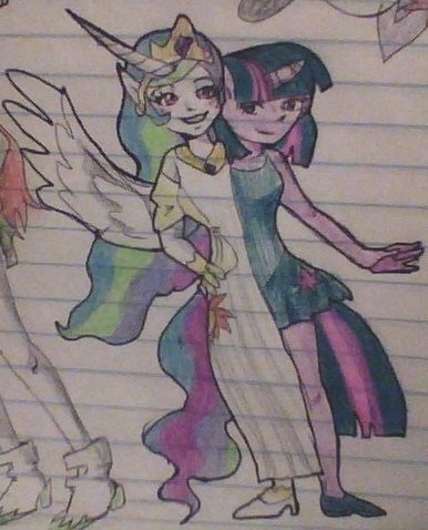 Twilight Sparkle and Celestia anthro forms