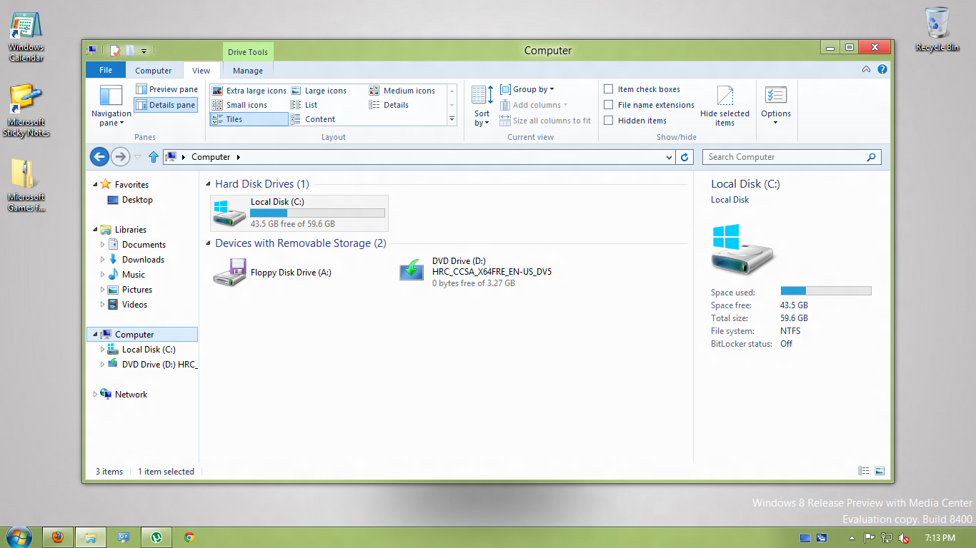 Windows 8 Details Pane