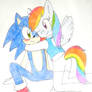 Sonic y rainbow dash